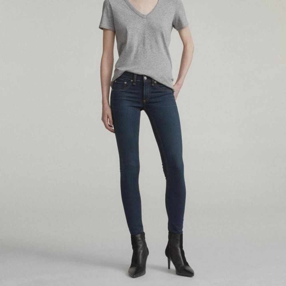 Rag & Bone Blue In Dearborn Skinny Jeans Size 27